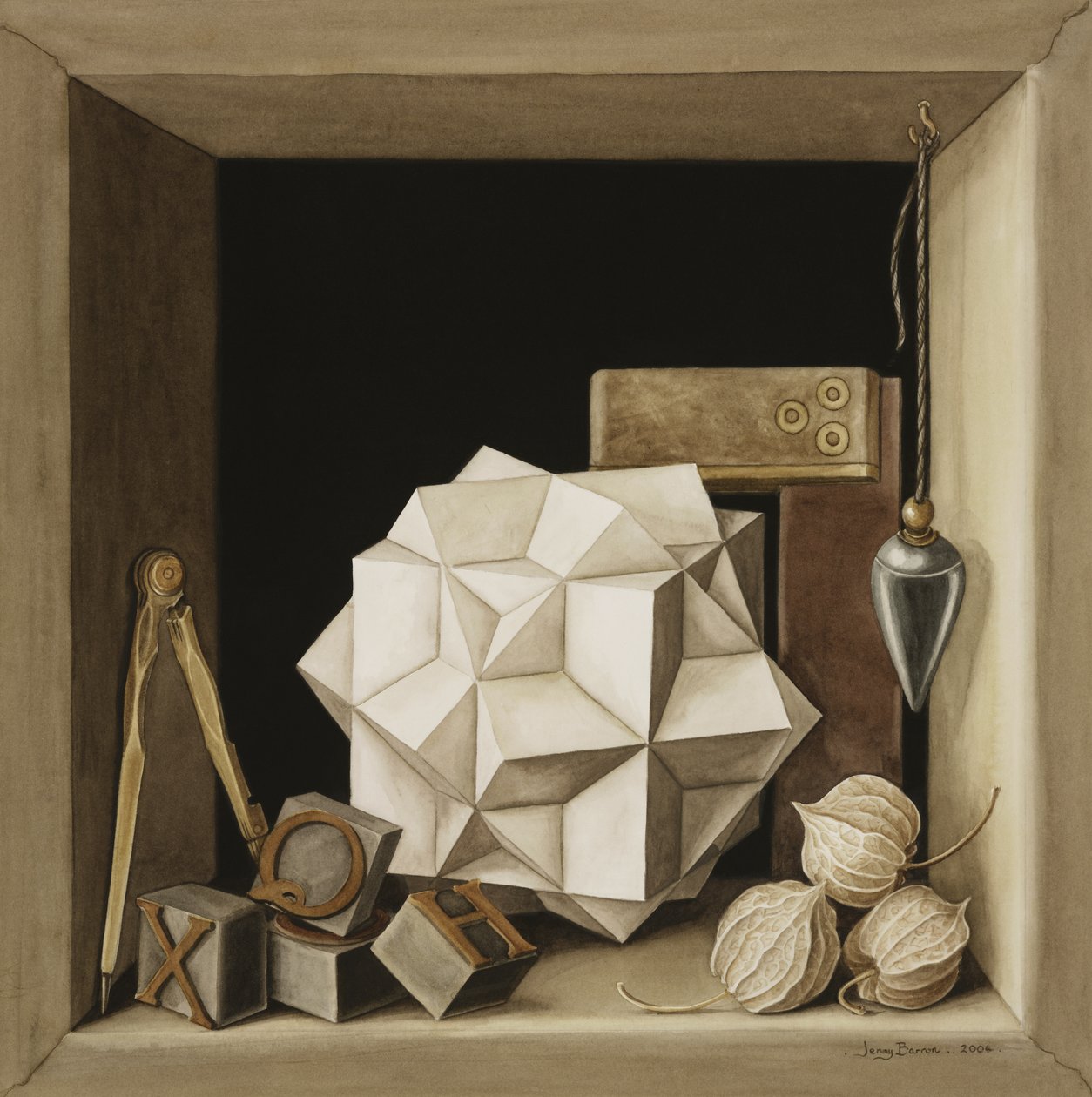 几何学，2004年（纸上文字） 作者 珍妮·巴伦（Jenny Barron）