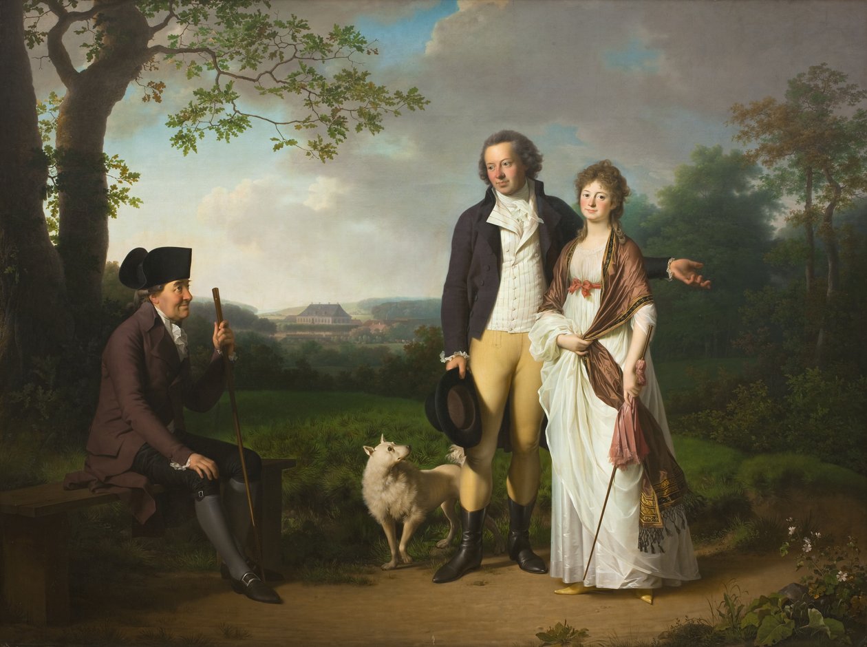 尼尔斯-雷贝格（Niels Ryberg）与儿子约翰-克里斯蒂安（Johan Christian）和儿媳恩格尔克（Engelke，女，法尔贝）合影 作者 詹斯·尤尔