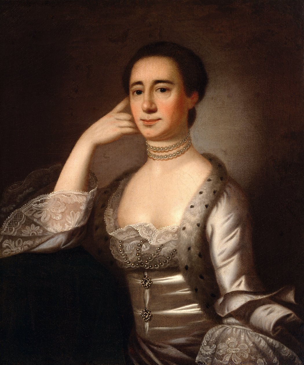 John Champneys夫人的肖像，1763年 作者 耶利米。