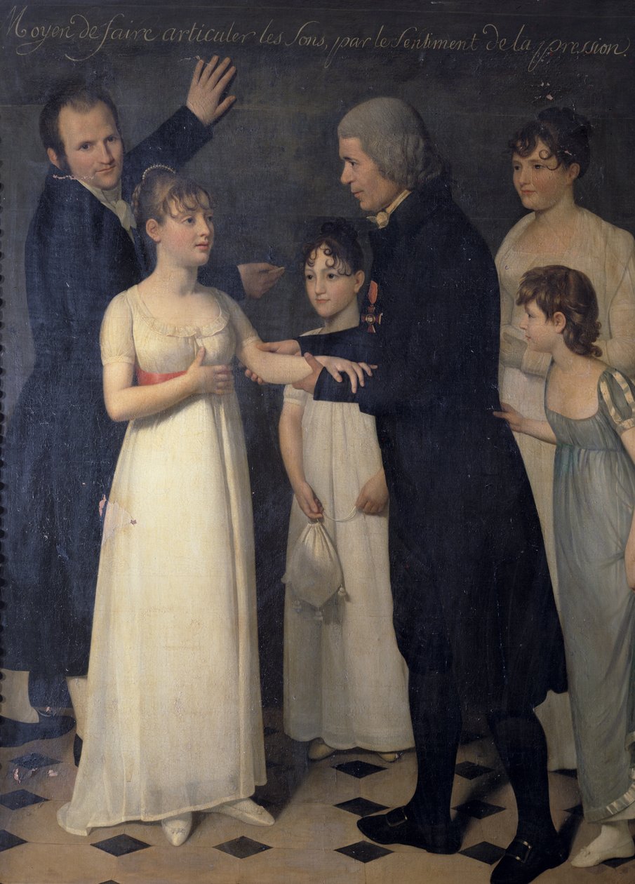 Abbe Roch-Ambroise Cucurron Sicard（1742-1822）儿童手语教学，1806年 作者 杰罗姆·马丁·朗格瓦