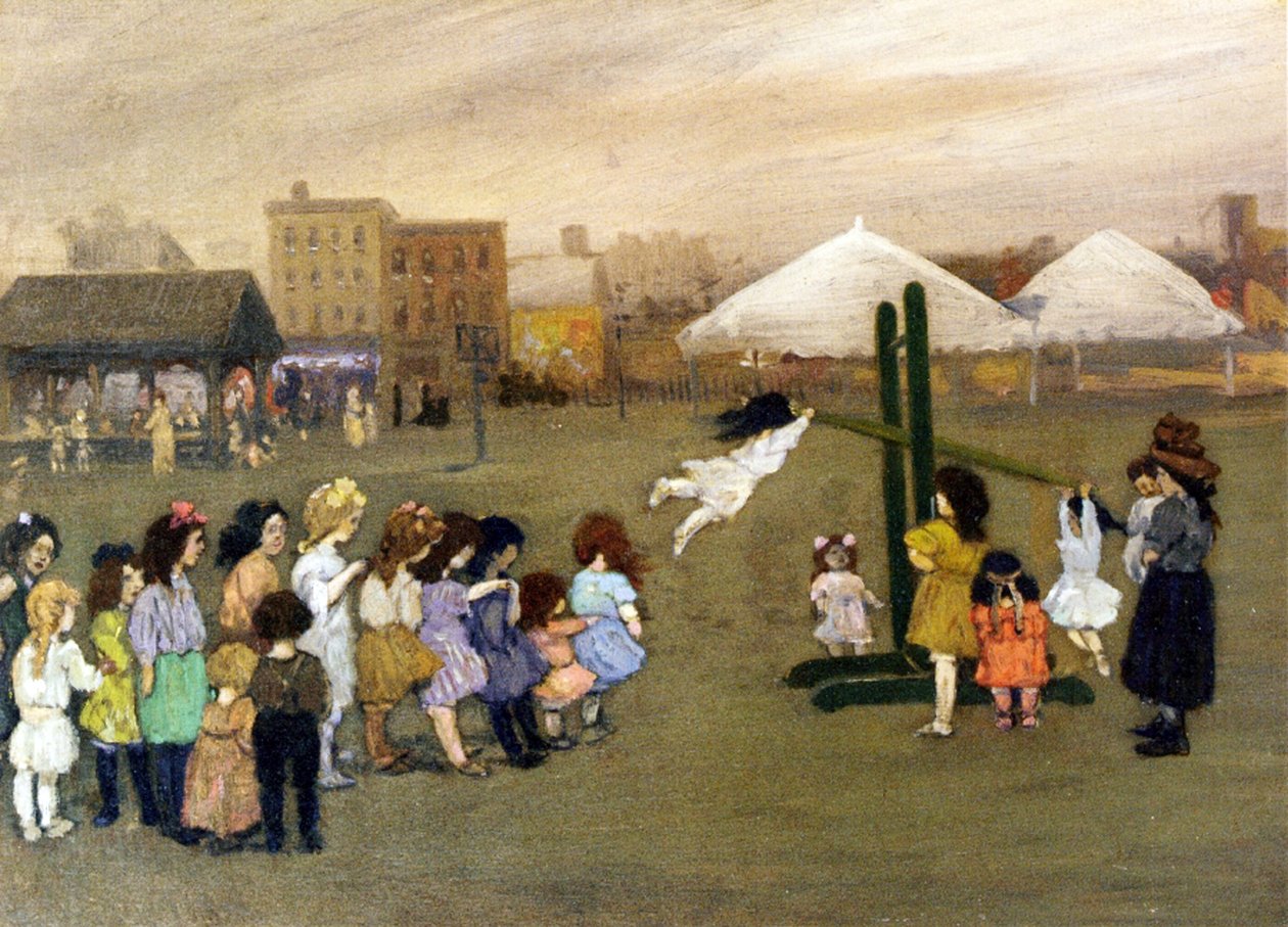 游乐场，c.1907 作者 杰罗姆·迈尔斯（Jerome Myers）