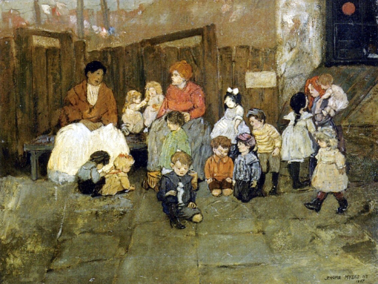 街头儿童，1907年 作者 杰罗姆·迈尔斯（Jerome Myers）