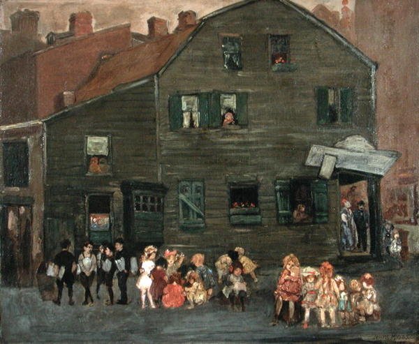 老房子》，约1910年（布面油画 作者 杰罗姆·迈尔斯（Jerome Myers）