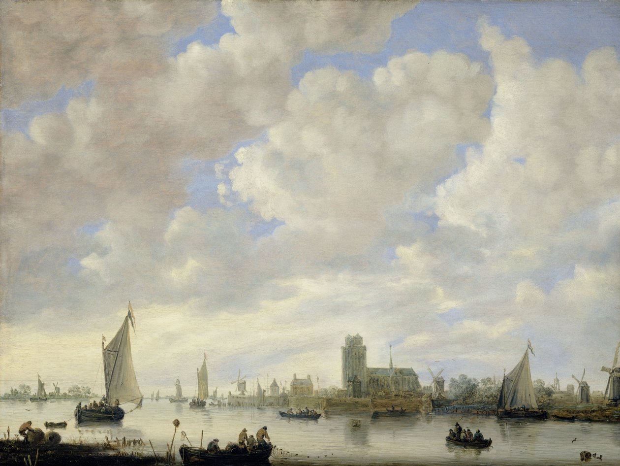 多德雷赫特附近的梅尔韦德河景观 作者 Jeronymus van Diest (II)（归属于）