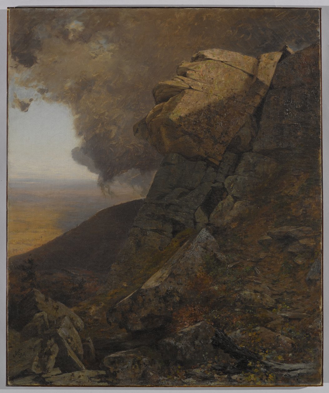 Kaatskills的悬崖，c.1863 作者 杰维斯·麦肯特（Jervis McEntee）