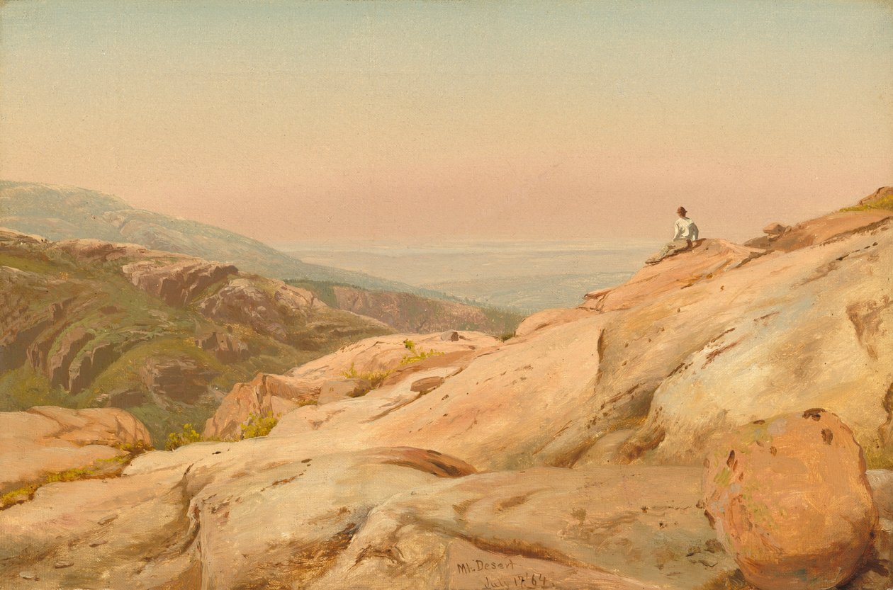 缅因州沙漠山岛，1864年。 作者 杰维斯·麦肯特（Jervis McEntee）