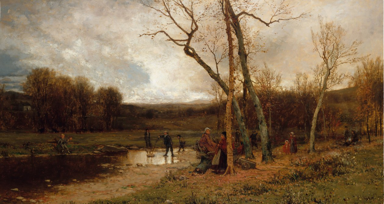 1875年，星期六下午。 作者 杰维斯·麦肯特（Jervis McEntee）