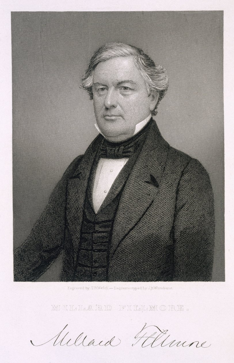 Millard Fillmore，由Thomas B. Welch（1814-74）在一个银版照相后刻 作者 杰西·怀特赫斯特（Jesse H.Whitehurst）