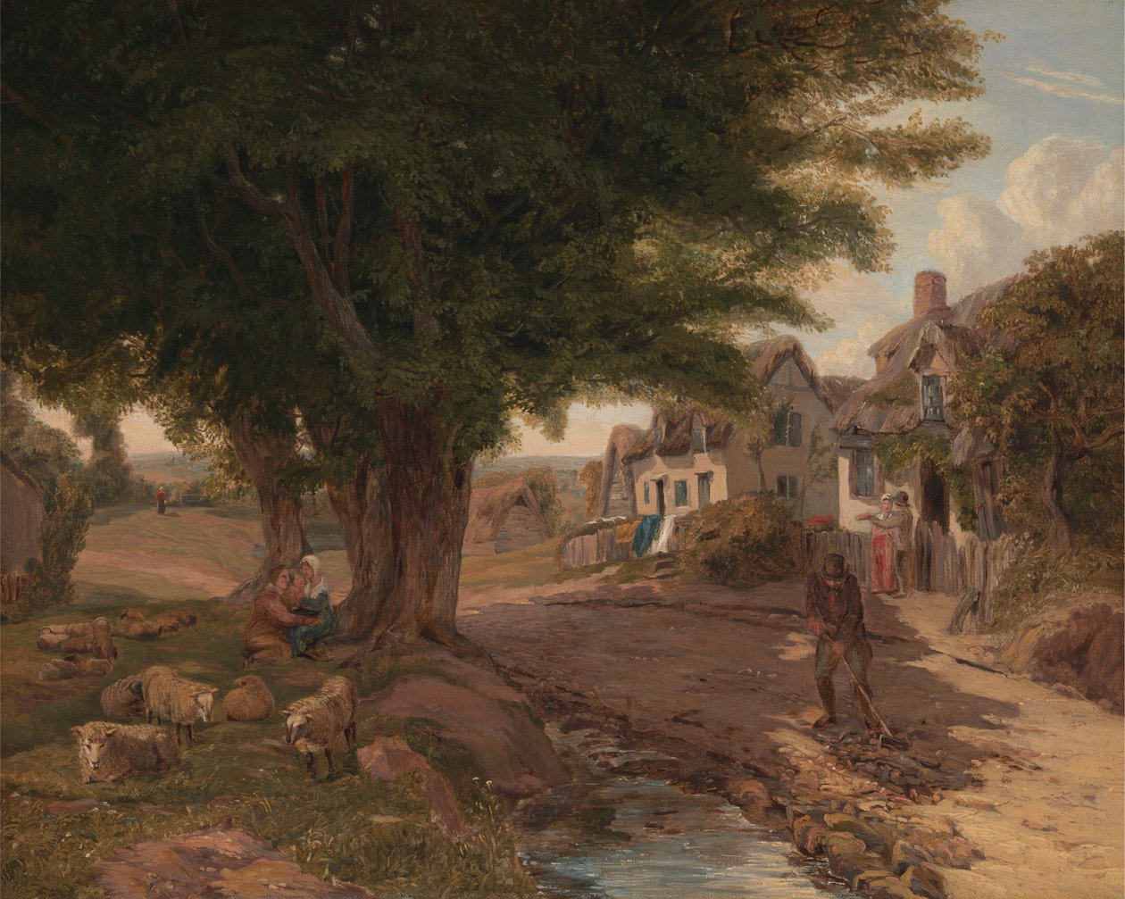 村庄场景（可能是埃塞克斯郡的 Colickey Green） 作者 杰西卡·兰瑟（Jessica Landseer）