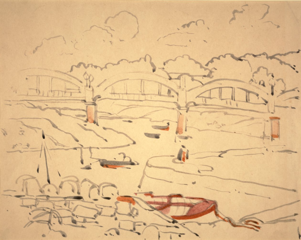 《桥梁之书》插图，c.1911（纸本水彩和水墨） 作者 杰西·马里恩·金