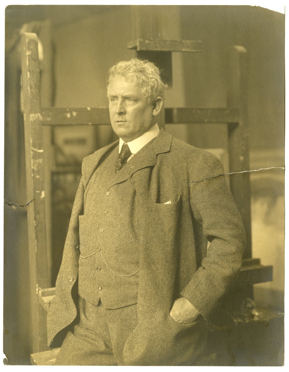 J Alden Weir，c.1905-19（明胶银照片） 作者 杰西·塔伯·比尔斯（Jessie Tarbox Beals）