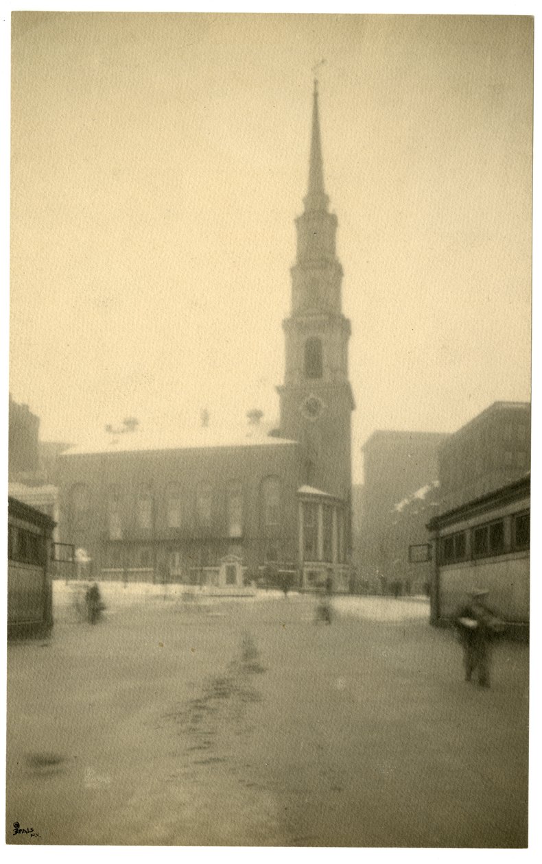 美国波士顿Park St Ch, 约1902-10 (明胶银照片) 作者 杰西·塔伯·比尔斯（Jessie Tarbox Beals）