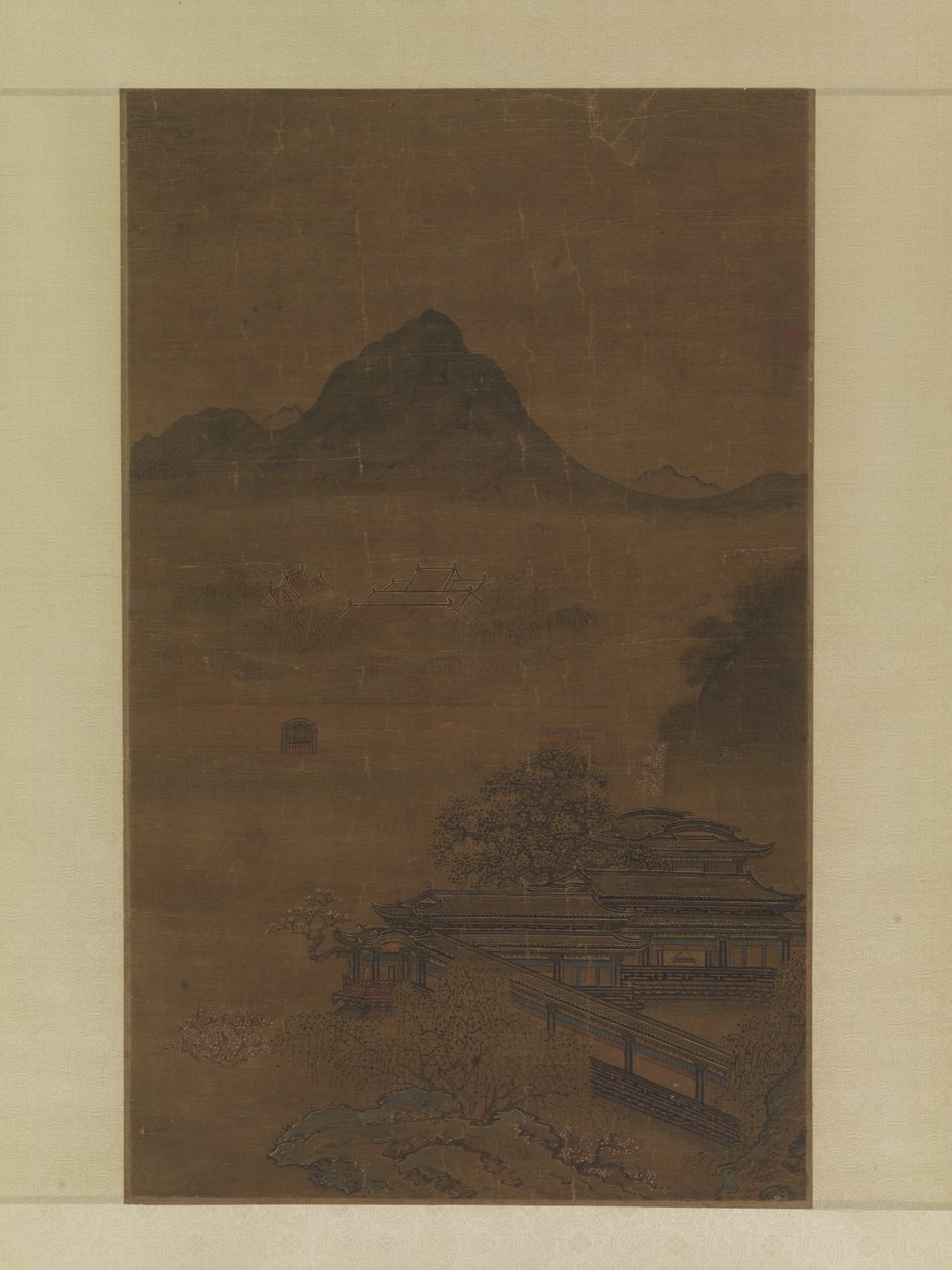 春烟阁（水墨设色金丝绢本） 作者 江源