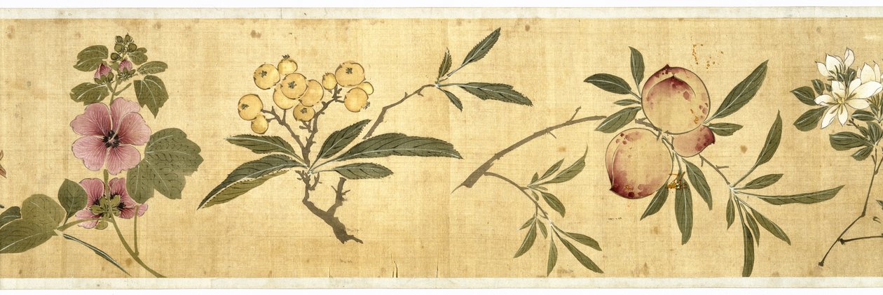 一百朵花，1929年（丝绸上的颜色） 作者 陈佳彦