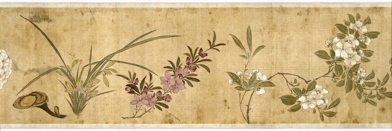 一百朵花，17世纪初（彩绘丝绸）（细节：另见207347-58） 作者 陈佳彦