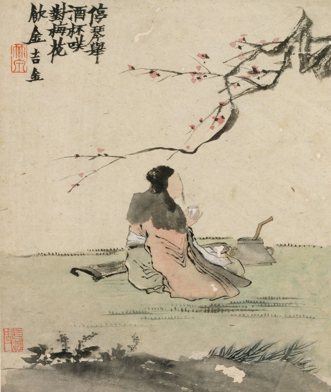 水墨游戏，日期为1754年。 作者 金农