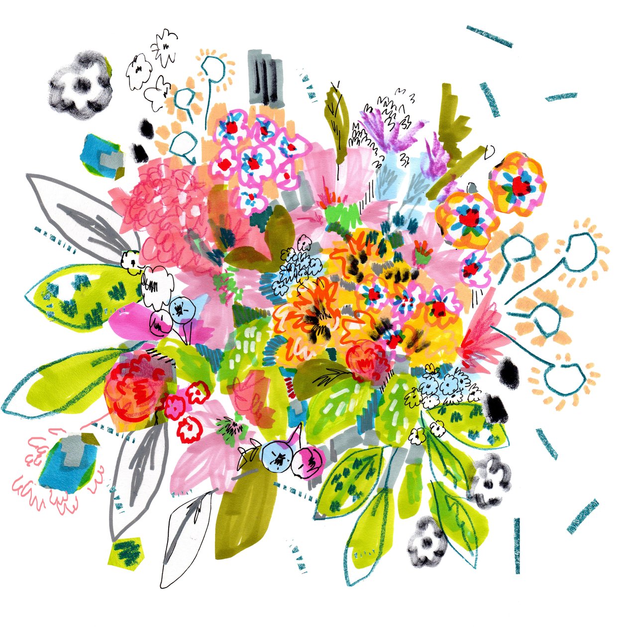 Bloom，2014（笔，墨水，拼贴画和纸） 作者 乔·钱伯斯