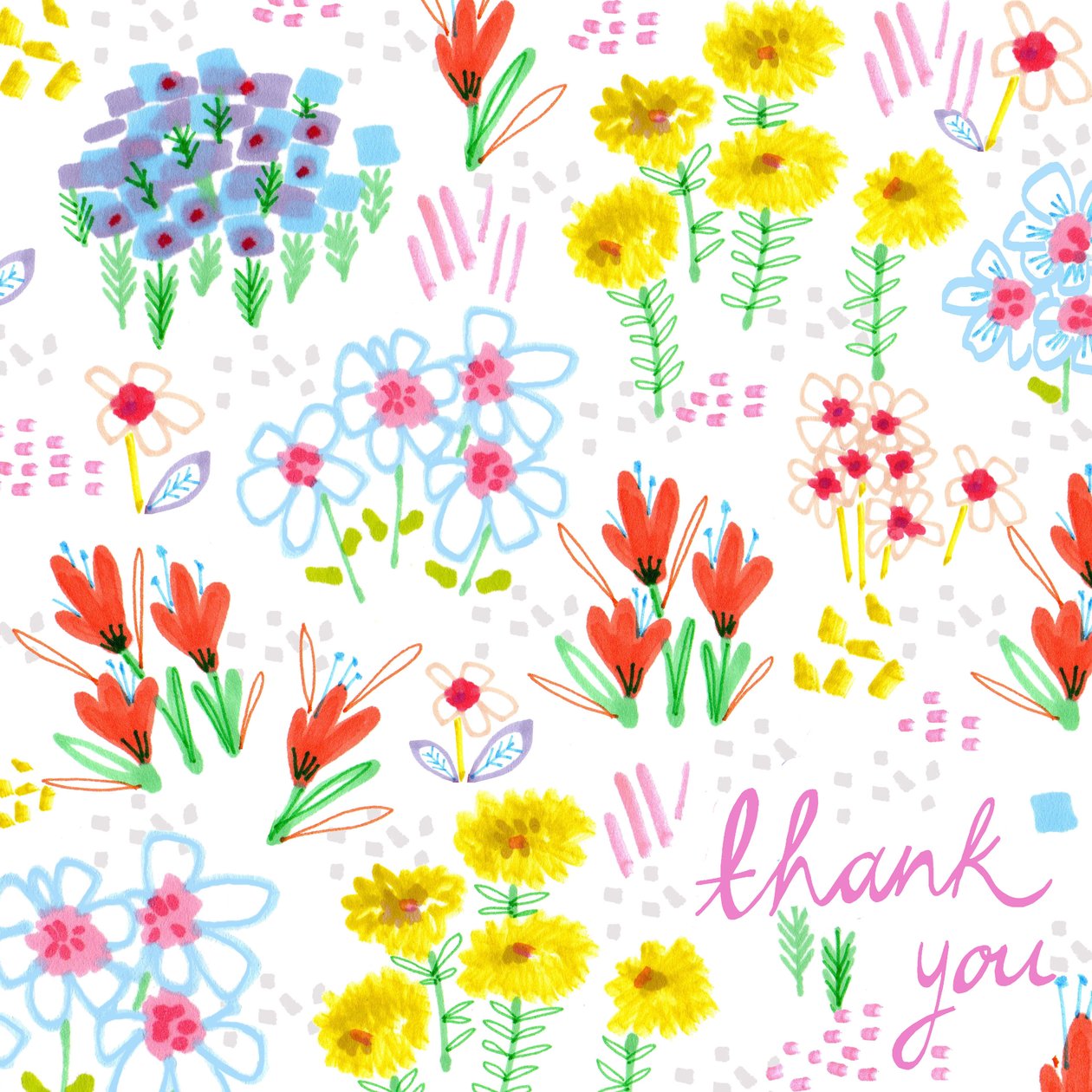 Floral Garden - Thank You, 2014 (pen, ink and paper) 作者 乔·钱伯斯