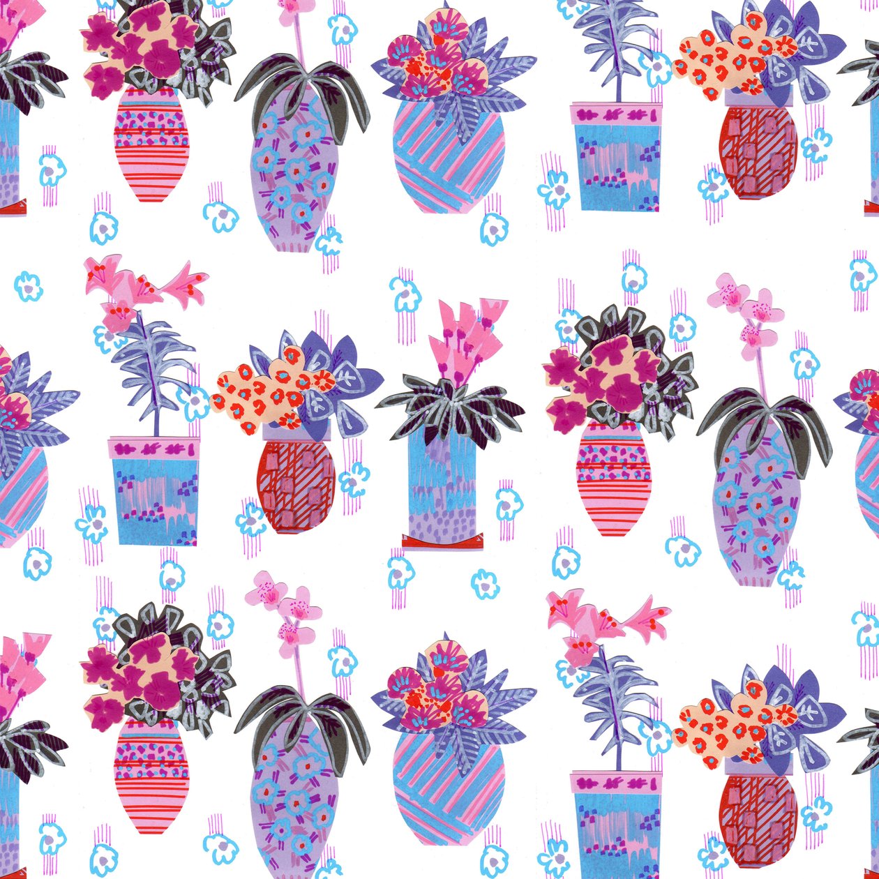 House Plants，2014，（拼贴画，纸，笔和墨水，giclee打印） 作者 乔·钱伯斯