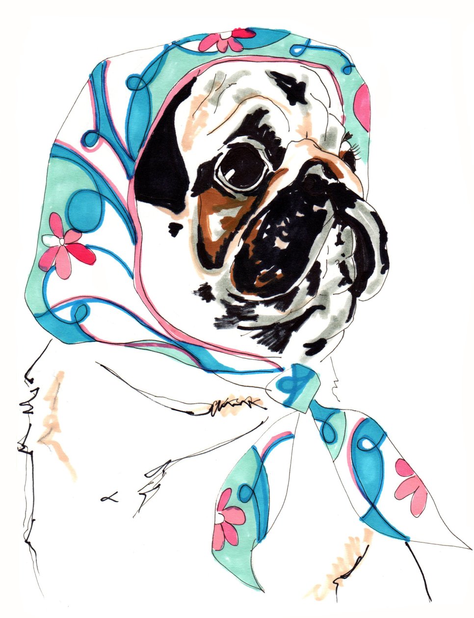 帕格在Pucci，2012年（纸和笔墨水） 作者 乔·钱伯斯