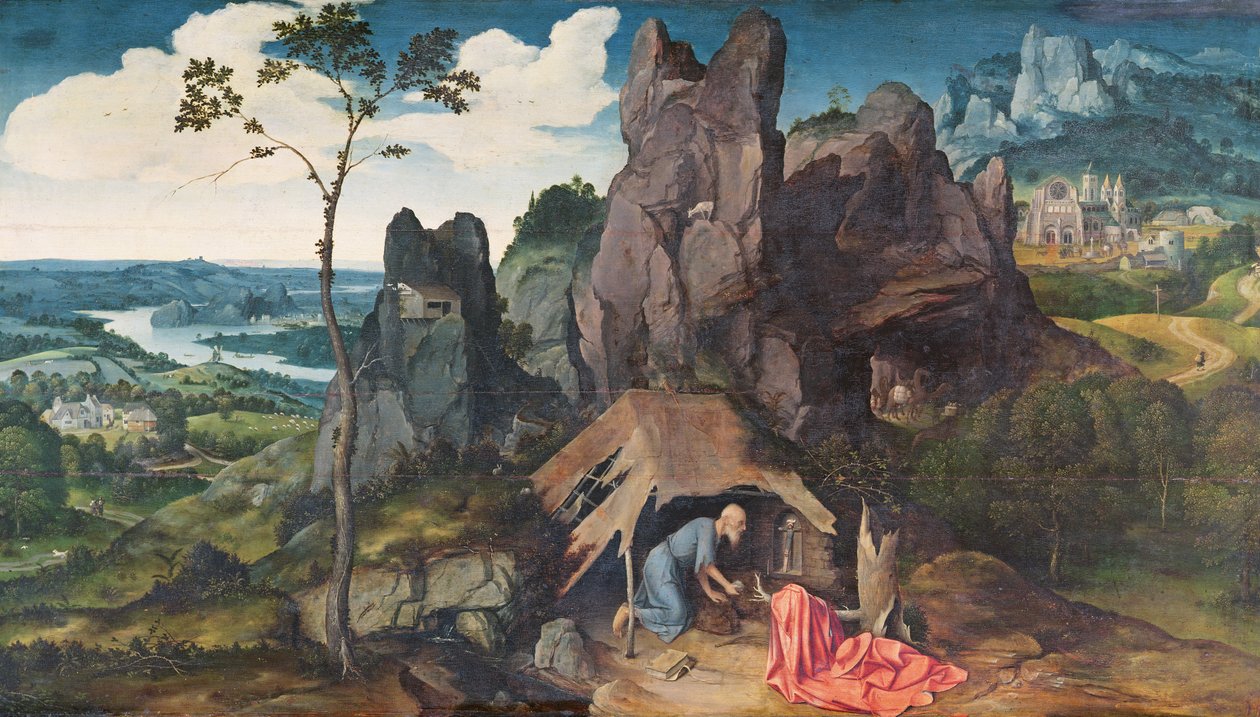 沙漠中的圣杰罗姆（另见94947） 作者 约阿希姆·帕蒂尼（Joachim Patinir）