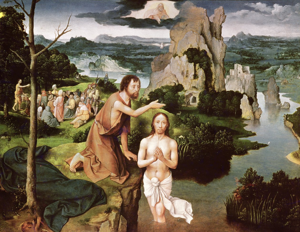 基督的洗礼，1515年 作者 约阿希姆·帕蒂尼（Joachim Patinir）