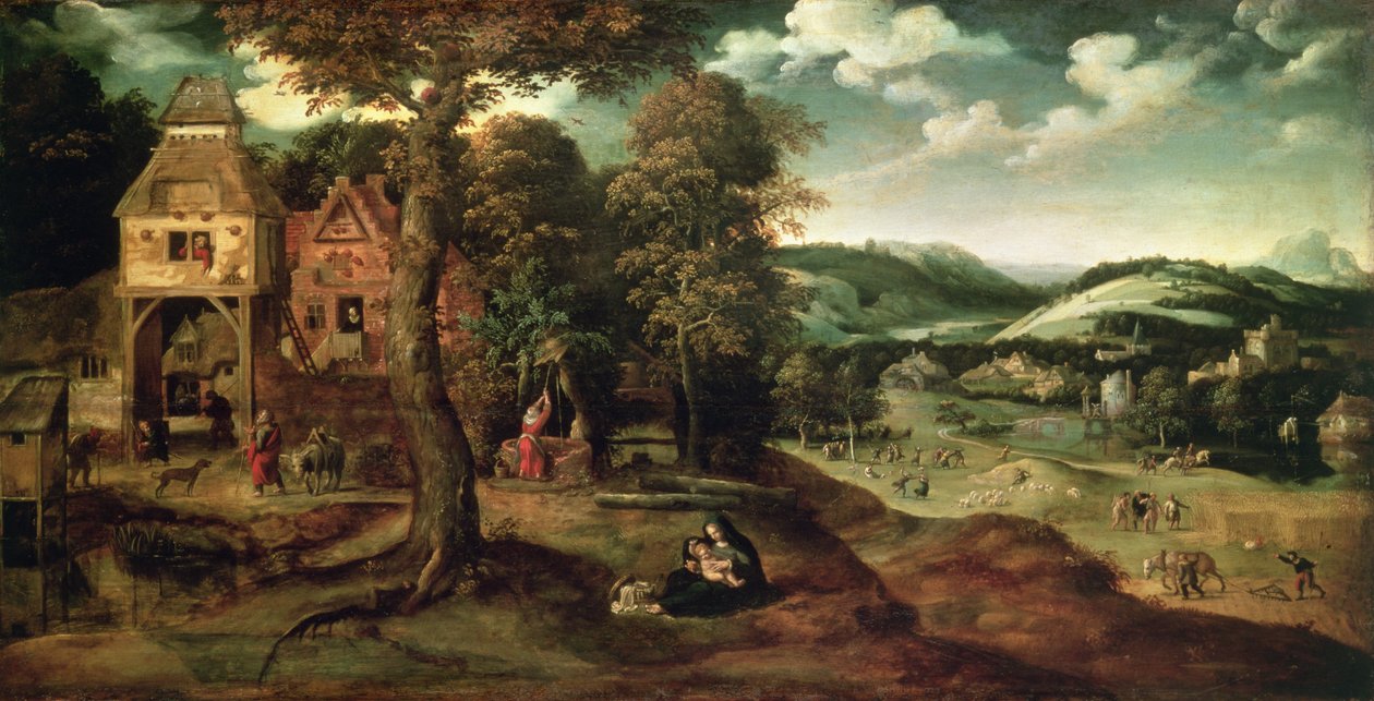 飞往埃及的其余部分 作者 约阿希姆·帕蒂尼（Joachim Patinir）