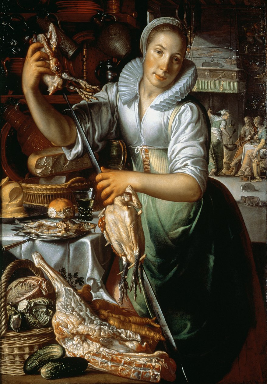 厨房女佣（与基督，玛丽和玛莎）c.1620-25 作者 约阿希姆·维特瓦尔或乌特瓦尔