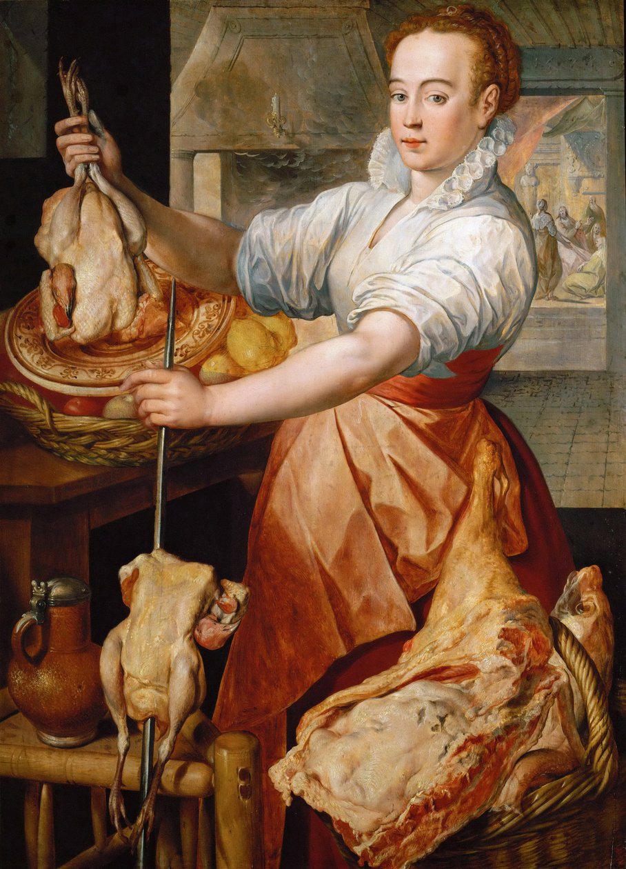早期尼德兰艺术：厨师（基督在马大和玛丽的房子里） par Beuckelaer (Bueckelaer), Joachim (ca. 1533-1574) 作者 约阿希姆·伯克勒