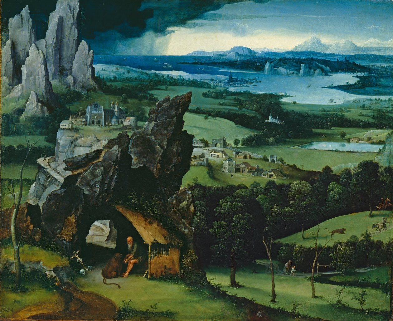 景观与圣杰罗姆，1516-7 作者 约阿希姆·帕特尼尔