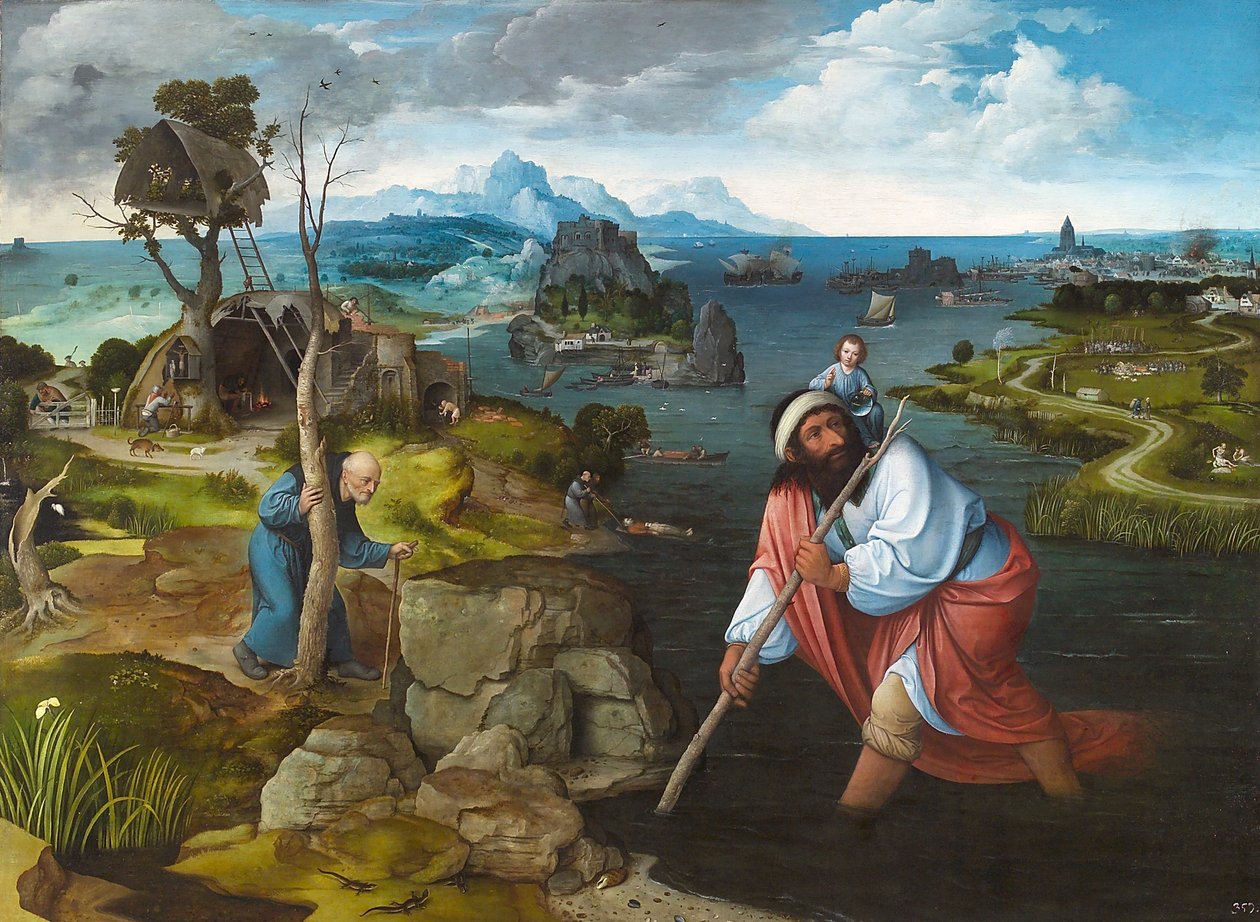 与圣克里斯托弗·风景，约1524年 作者 约阿希姆·帕蒂尼（Joachim Patinir）