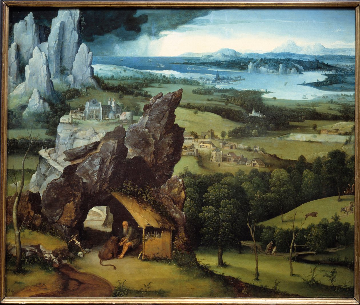 约阿希姆·帕蒂尼尔 (1485-1524) 的圣杰罗姆风景画 作者 约阿希姆·帕蒂尼（Joachim Patinir）