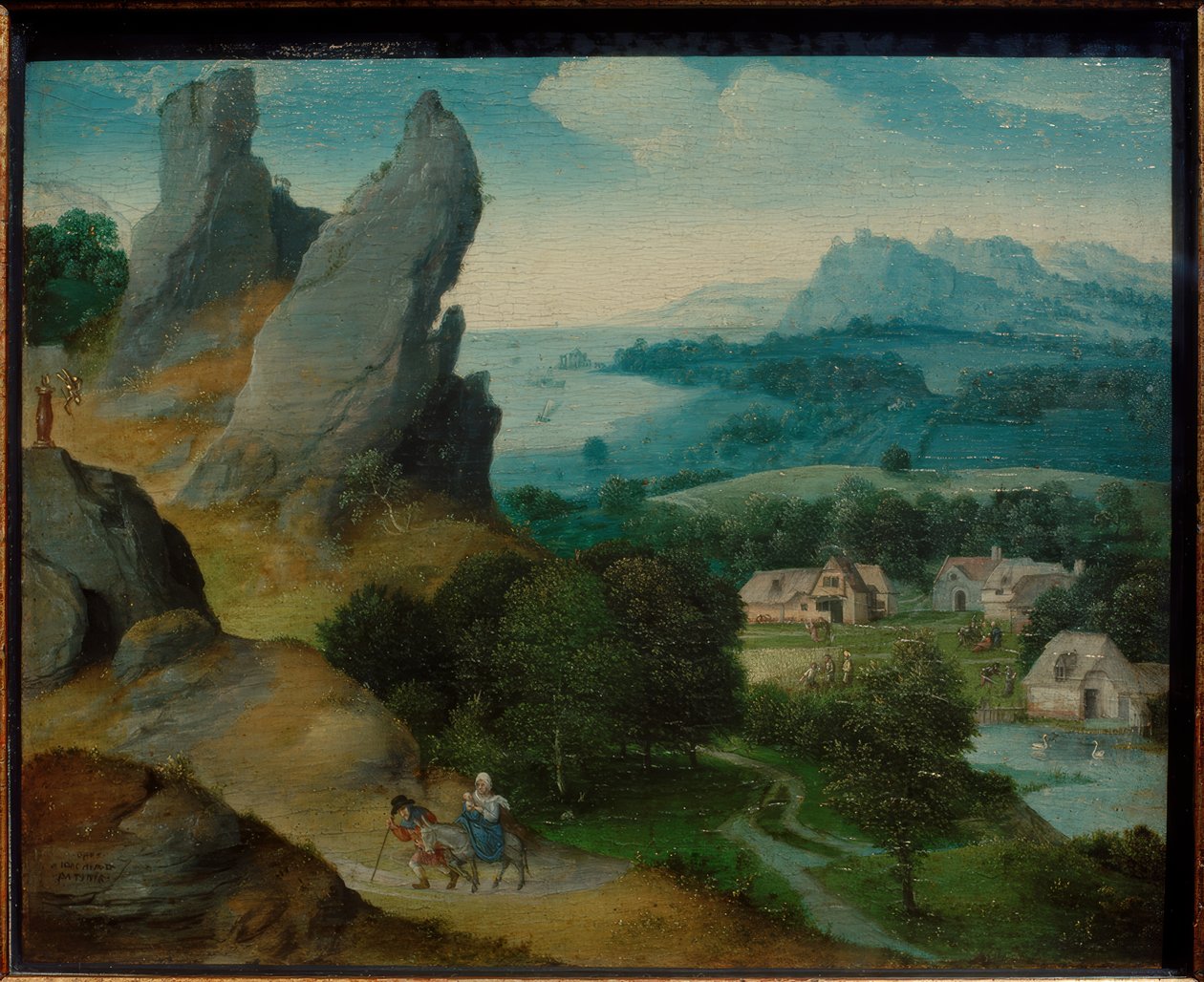 Landschaft Flucht mit der Flucht nach Ägypten 作者 约阿希姆·帕蒂尼（Joachim Patinir）
