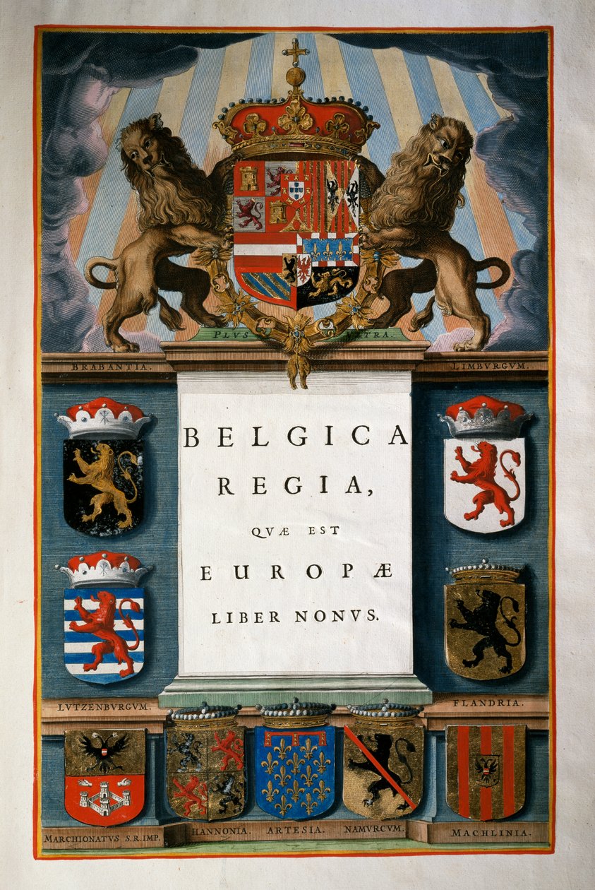 Belgica Regia quae est Europae（比利时），第九册，标题页第四卷，Atlas maior，作者Joan Blaeu（1596-1673），铜版画，57.5x39厘米，阿姆斯特丹 作者 琼·布劳