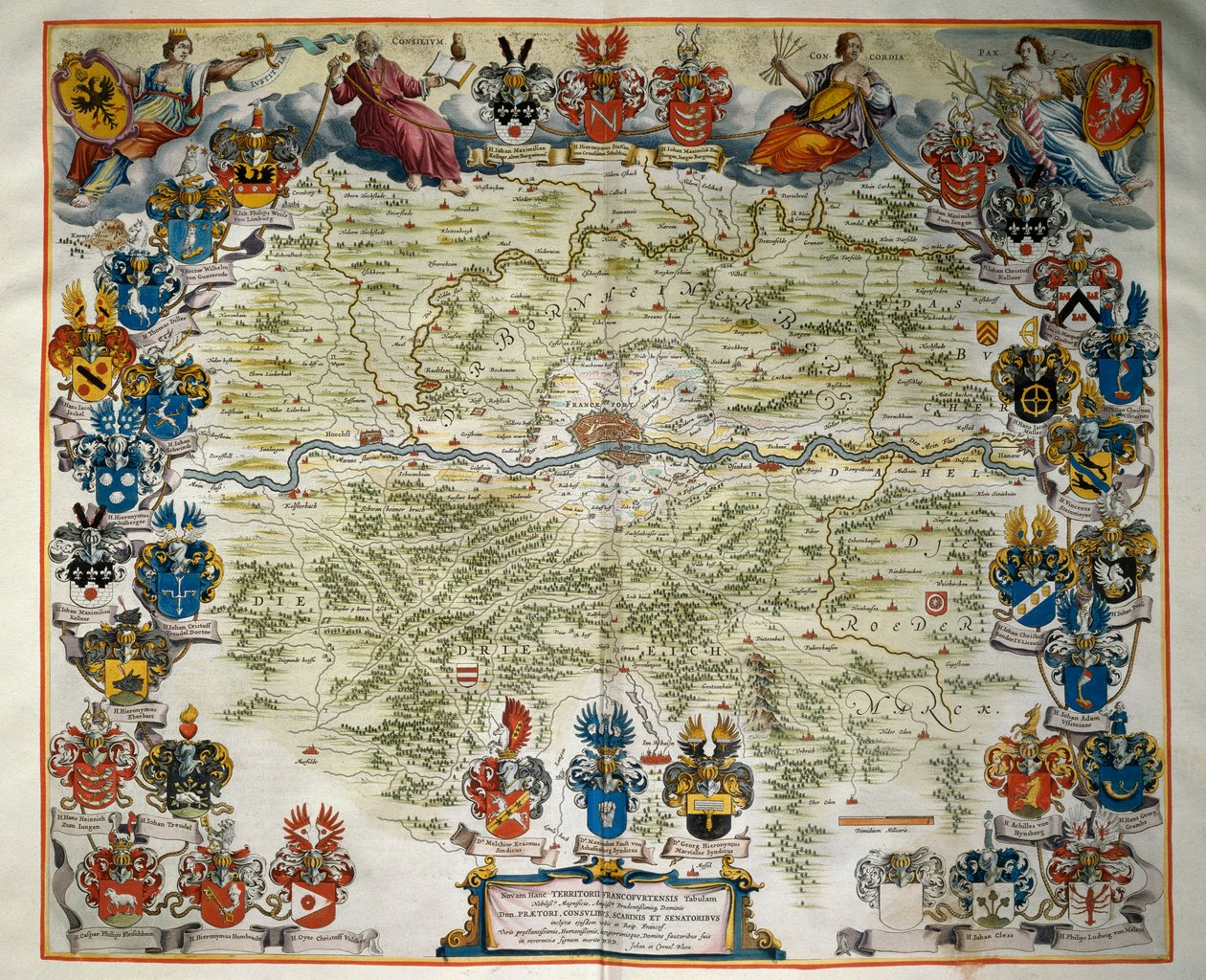 法兰克福及其领土，第三卷，Atlas Maior，作者Joan Blaeu（1596-1673），铜版画，阿姆斯特丹 作者 琼·布劳