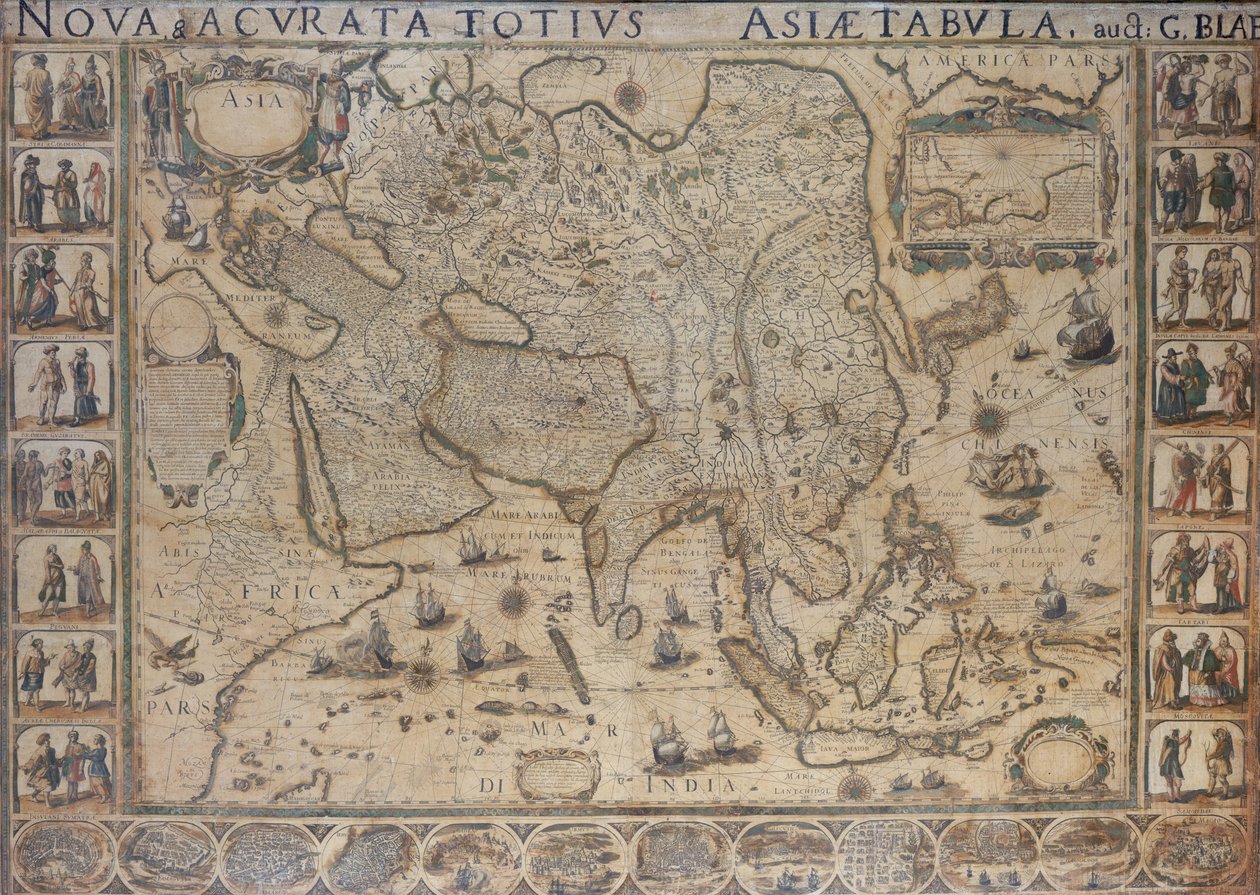 Nova  Acurata Totiuse Asiae Tabula》，G. Blaeu 作 品，约 1673 年（彩色版画） 作者 琼·布劳