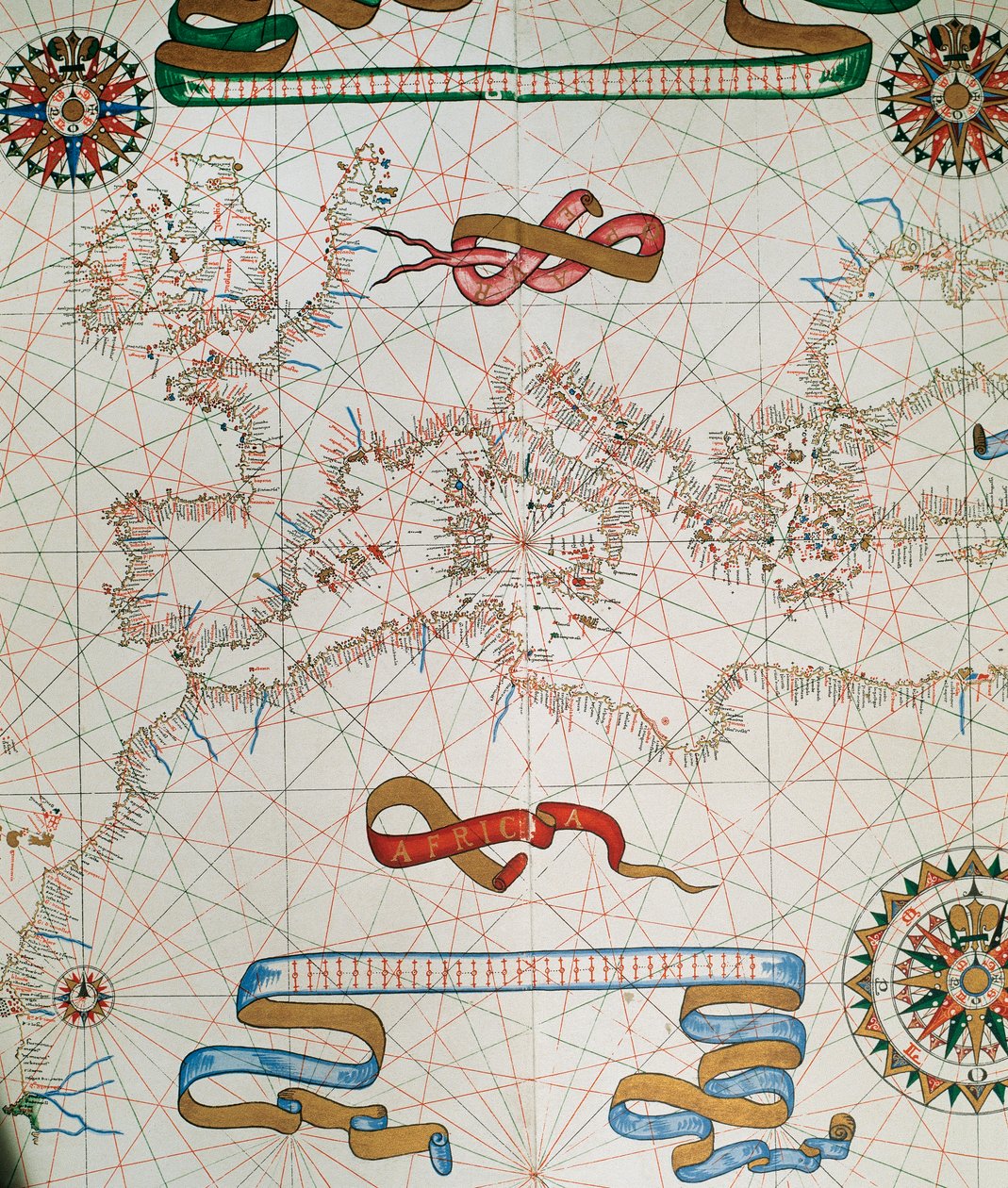 1587年欧洲和非洲北部海岸的地图 作者 琼·马丁内斯（Joan Martines）