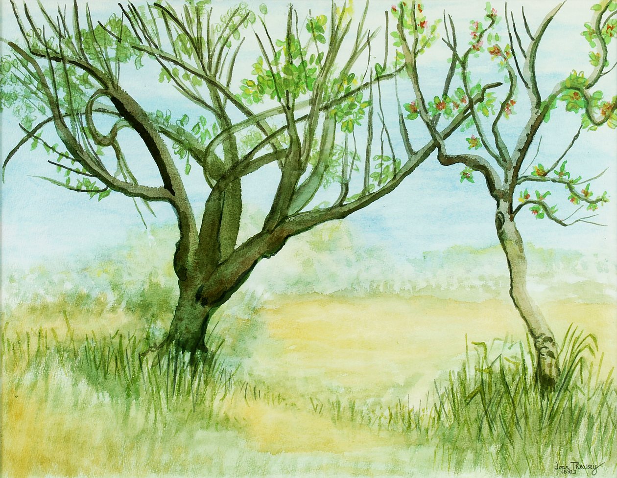 早春景观，有两棵树，2009年， 作者 琼·瑟西