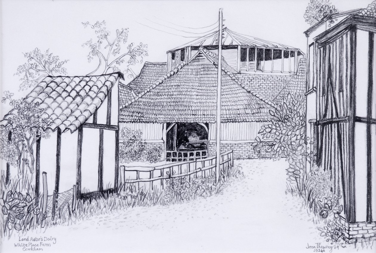 Lord Astors Dairy，White Place Farm，Cookham 2012，铅笔 作者 琼·瑟西