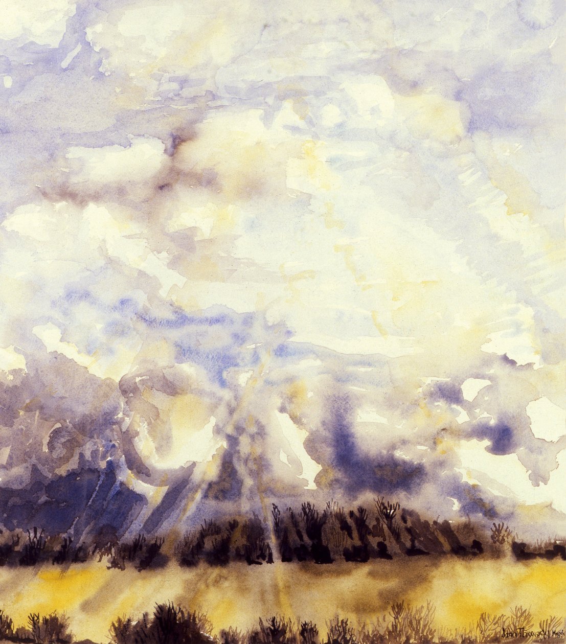 March Sky，1989，手工纸上的水彩 作者 琼·瑟西