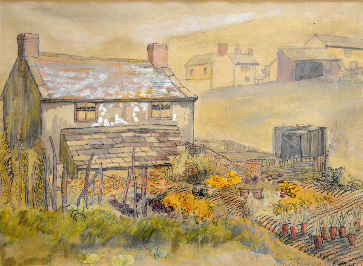 Moorland Cottage，2014（钢笔，水墨和水彩） 作者 琼·瑟西
