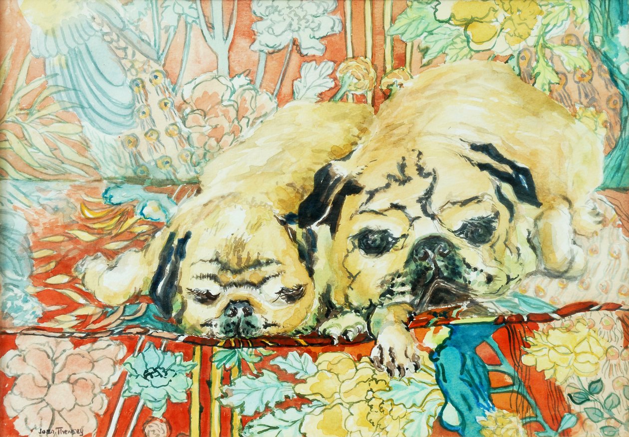 中国印花沙发上的哈巴狗，2000年， 作者 琼·瑟西