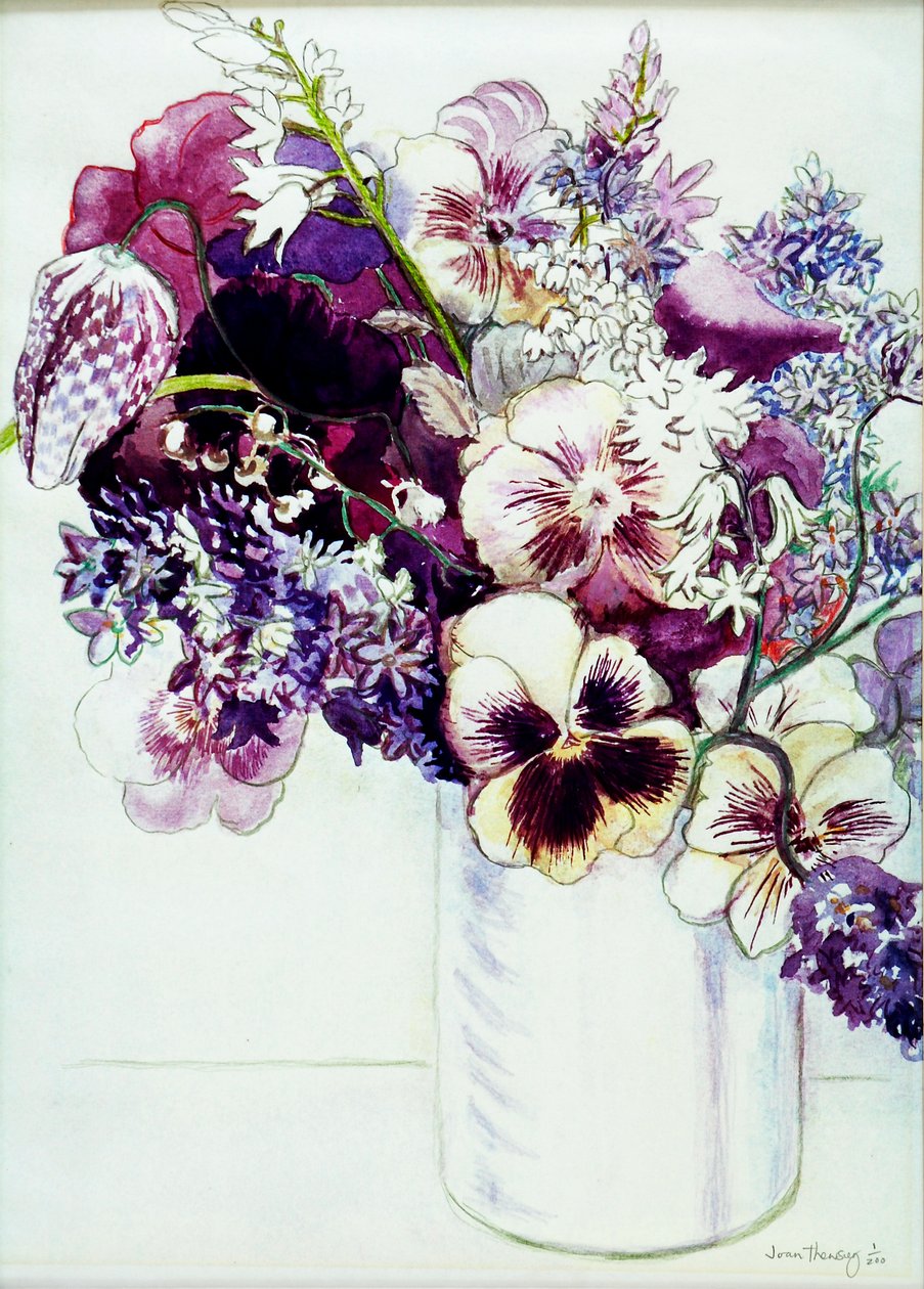 2005年春天鲜花与贝母（水彩） 作者 琼·瑟西
