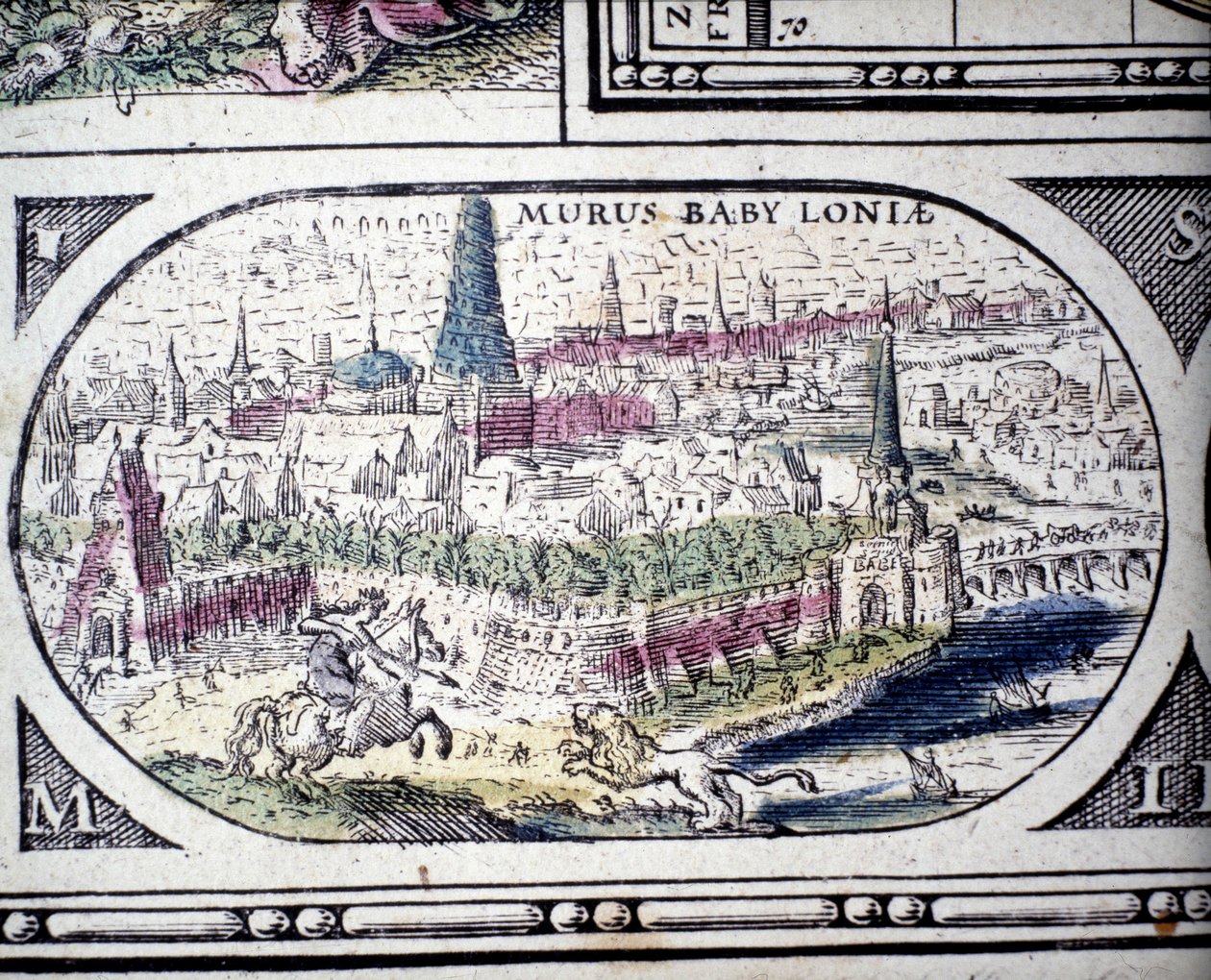 古代七大奇迹的代表：巴比伦花园。 Jansson Jannsonius 于 1630 年在阿姆斯特丹印刷的地图集 作者 乔安妮·詹森（Joannes Jansson）