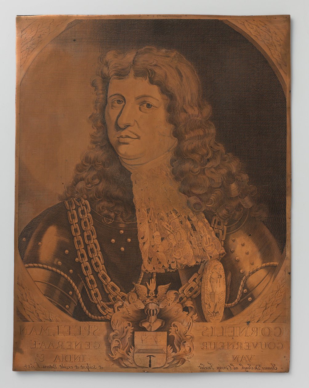1681-1684 年荷属东印度群岛总督科内利斯-施佩尔曼（1640-1684 年）肖像（半身像）铜版雕刻版 作者 乔安妮斯·德容