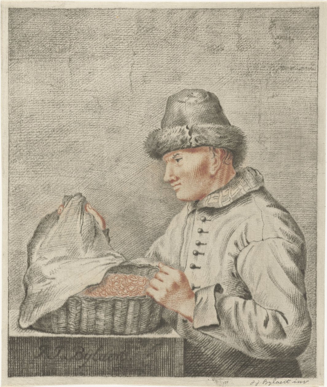 卖虾人 作者 Joannis Jacobus Bijlaert（艺术家签名）