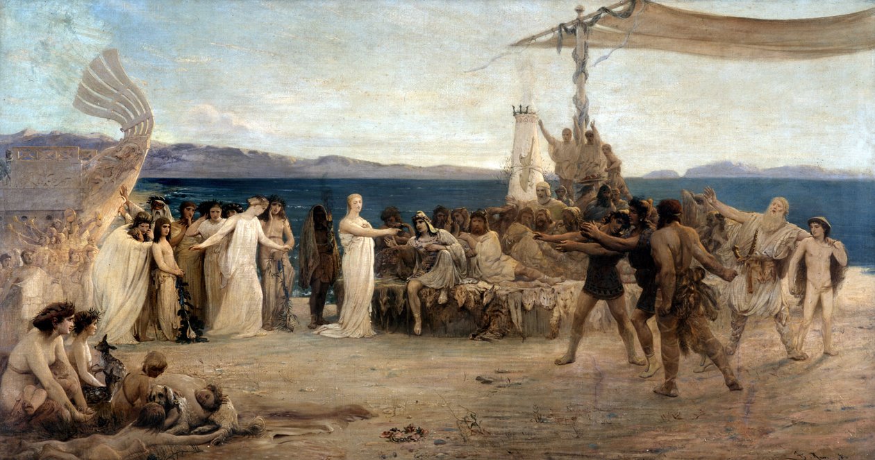 Foundation of Marseille in 600 BC - Les Noces de Protis et Gyptis (oil on canvas) 作者 乔尼·雷夫（Joanny Rave）