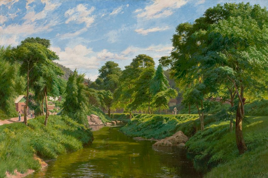 Petropolis林地景观与CreeknPortugues：Petropolis森林景观与Riachon 作者 若昂·巴蒂斯塔·达·科斯塔