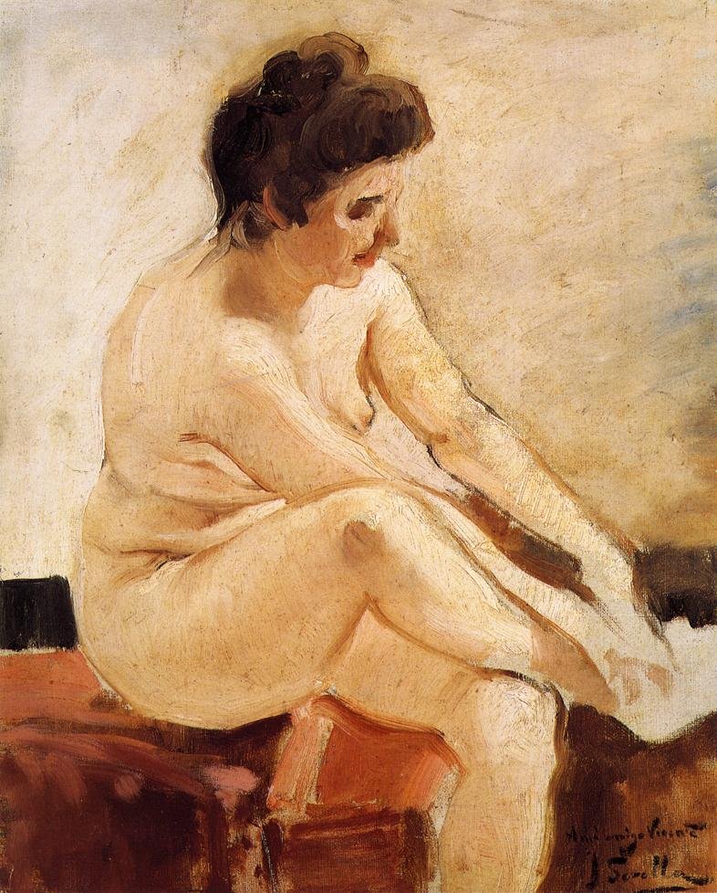 Naked sentadonEnglish：Seated Nuden 作者 华金·索罗拉