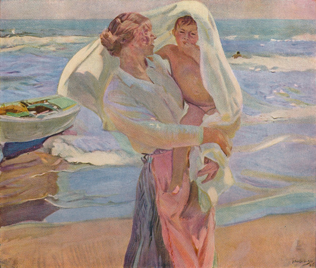 沐浴后，1915年，1932年 作者 华金·索罗拉